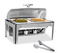 Réchauds de Table rectangulaires en Acier Inoxydable pour buffets, banquets et fêtes. Chauffe-Plats Professionnels 9 L.
