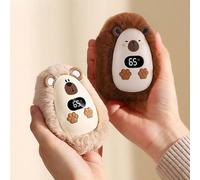 Réchauffe-mains mignons en peluche réutilisables, rechargeable 1200 mAh, chauffe-poche portable, chauffage rapide à 3 réglages de température, chauffe-mains extérieur pour les essentiels d'hiver, cade