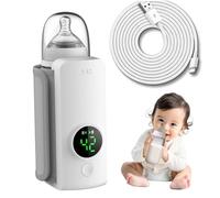 Réchauffeur de bouteille de voyage, réchauffeur bouteille portable, 6-Temperatur Fast Chating sans fil, Affichage USB 6000mAh et numérique pour bébé du lait maternel