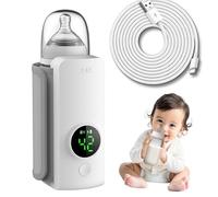 Réchauffeur de bouteille portable, chauffage rapide à 6-température chauffant sans fil de bouteille voyage, réchargeable USB 6000mAh et affichage numérique pour la formule pour bébé du lait ma