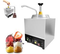 Réchauffeur de chocolat double, sauce électrique commerciale avec pompe, réchauffeur 2,1 QT/température réglable de 30 à 85 ℉, distributeur de garniture chaude pour chocolat caramel Single