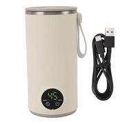 Réchauffeur de Lait sans Fil, Mélangeur de Lait Portable en Acier Inoxydable Charge USB Chauffage jusqu'à 55 ℃ Dégelage Lait, Voyagez pour bébé Réchauffeur de Lait pour café, 400