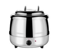 Réchauffeur de nourriture de buffet de bouilloire de soupe électrique, chauffe-soupe commercial à température réglable de 13L, pot chauffant en acier inoxydable pour la restauration de fête à d white