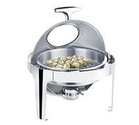 Réchauffeur de nourriture en acier inoxydable, ensemble de bacs de cuisine 6L 9L avec cuisinière à alcool et contrôle de la température pour le buffet de restauration, chauffage à la vapeur pour