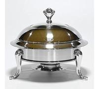 Réchauffeur de Nourriture pour Les buffets de fêtes, Plateau de réchauffement de la Nourriture Ensemble de Buffet à Plat de fracas, Rond Durable et Buffet Chaud, Acier Inoxydable pour la Cuisine de