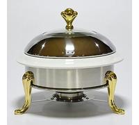 Réchauffeur de Nourriture pour Les buffets de fêtes, Plateau de réchauffement de Nourriture Ensemble de Buffet à Plat de fracas, Rond Durable et Buffet se réchauffer, Acier Inoxydable pour la Cuisine