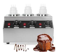 Réchauffeur de Sauce Alimentaire électrique, Distributeur de Chauffe-sauce Commercial à 3 Grilles, avec Bouteille de Sauce à Presser, Réchauffeur de Sauce Au Chocolat et Au Fromage en Acier