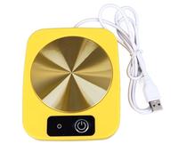 Réchauffeur de Tasse Portable Intelligent alimenté par USB avec contrôle de température Constant pour Le Bureau, Les Voyages, la Maison, Design Compact et léger (Jaune)