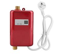 Réchauffeur d'eau instantané, mini salle de bains cuisine 220V 3800W de cuisine Chauffe-eau instantané électrique sans réservoir avec affichage à cristaux liquides EU(rouge)