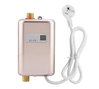Réchauffeur d'eau instantané, mini salle de bains cuisine 220V 3800W de cuisine Chauffe-eau instantané électrique sans réservoir avec affichage à cristaux liquides EU(d'or)