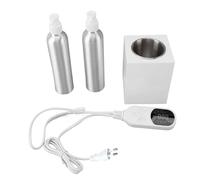 Réchauffeur D'huile de Massage, Distributeur de Crème Chauffante électrique Professionnel chauffé avec 2 Bouteilles en Aluminium, Réchauffeur Gel Chauffant Automatique pour Salon