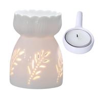 Réchauffeur d'huile en céramique,Fondants de Cire pour Chauffe-Bougies Creuses Blanches | Brûleur à Cire en céramique pour brûleur à Cire, aromathérapie Assortie pour Salon, Bureau