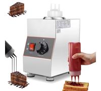 Réchauffeur électrique de sauce, 1/2/3/4 grilles Réchauffeur commercial de sauce de nourriture, avec la bouteille 650ml, machine de conservation de sauce de confiture de 30-85℃ (1Grid)