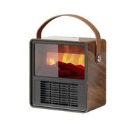 Réchauffeur électrique portatif de cheminée de flamme 1200W chauffage électrique à la maison radiateur en céramique flamme décorative réchauffeur portatif for la pièce(Wood grain)