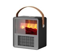 Réchauffeur électrique portatif de cheminée de flamme 1200W chauffage électrique à la maison radiateur en céramique flamme décorative réchauffeur portatif for la pièce(Zwart)
