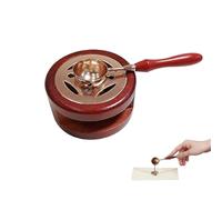 Réchauffeur Sceau,Kit de Tampon de Chauffe Cachet à avec Cuillère à Fondre D'étanchéité Four À Outil Kit de Chauffe Vintage en Bois