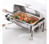 Réchauffeurs électriques en acier inoxydable avec couvercle visible, serveurs de buffet commerciaux de 13 L pour garder les aliments au chaud lors des fêtes et événements