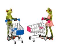 Recherche avec chariot - Décoration amusante pour les fans de shopping - Idée cadeau pour hommes et femmes - Figurine décorative peinte à la main (ensemble homme et femme)