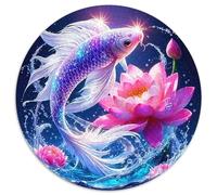 Recherche de Fortune Poisson Koi 1000 Pièces Puzzle Rond Puzzles Classiques Lucky Koi Puzzle Circulaire Créatif - Jeu Éducatif Activité Familiale Ami Intéressants Cadeau Unique 1000pcs (67.5x67.5cm)