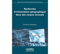 Recherche D'Information Géographique Dans Des Corpus Textuels Sallaberry, Christian (Auteur)