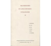 Recherche linguistique étrangère, tome 4