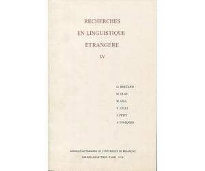 Recherche linguistique étrangère, tome 4