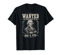 Recherché pour trahison, drôle de 4 Juillet Thomas Jefferson T-Shirt Graphique avec Valeur
