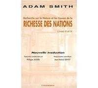 Recherche sur la nature et les causes de la richesse des nations : livre iii et iv SMITH/ADAM (Auteur)