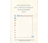 Recherches En Linguistique Étrangère - Tome 13