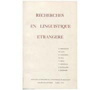 Recherches En Linguistique Étrangère - Volume Iii