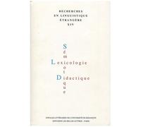Recherches En Linguistique Étrangère - Volume : Xiv