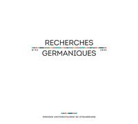 Recherches germaniques n° 53/2023 - Varia - Aurélie Choné - Presses Universitaires Strasbourg - broché - Revue