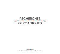 Recherches germaniques n° 55/2025 - Varia - Agata Kobylska - Presses Universitaires Strasbourg - broché - Revue