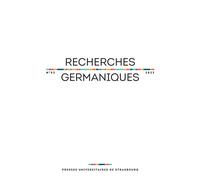 Recherches germaniques Varia N°52 2022 - Aurélie Choné - Presses Universitaires Strasbourg - broché - Revue
