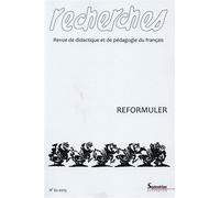 Recherches, n 62/1er semestre 2015 Reformuler - Collectif - Presses Universitaires Du Septen-Trion - broché - Revue