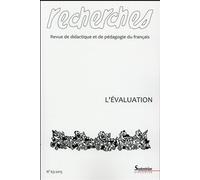 Recherches, n° 63/2e semestre 2015 L''évaluation - PU Septentrion - Presses Universitaires Du Septen-Trion - broché - Revue