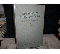 Recherches Philosophiques Annee 1932-1933