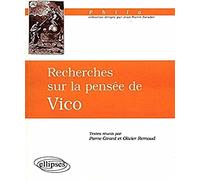 Recherches sur la pensée de Vico