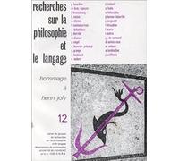 Recherches Sur La Philosophie Et Le Langage Xii Hommage A Henry Joly: 12