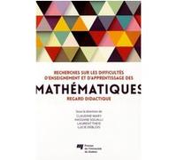RECHERCHES SUR LES DIFFICULTES D'ENSEIGNEMENTET D'APPRENTISS