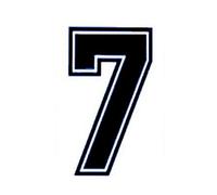 RECHERE - Numéros à appliquer par transfert de chaleur pour maillots de sport - Noir, Homme, az-hm002l-bk7, Numéro 7, L(9"tall)