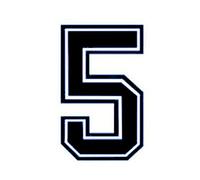 RECHERE - Numéros à appliquer par transfert de chaleur pour maillots de sport - Noir, Homme, az-hm002s-bk5, Numéro 5, S(3.5"tall)