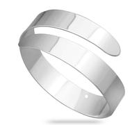 RechicGu Bracelet de brassard égyptien, bracelet de brassard égyptien, Cléopâtre, tourbillon serpent, dessus, 8 cm (diameter) or 3.14 inches, Métal Argent, Base plaquée argent
