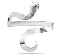 RechicGu Chic Egypt Bracelet ouvert en forme de serpent avec motif de Cléopâtre (serpent en argent polonais)
