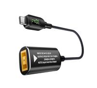 Rechory Convertisseur CC vers type C pour ordinateur portable | Convertisseur de prise jack 140 W avec affichage numérique | Câble adaptateur PD solution portable pour homme et femme ordinateur