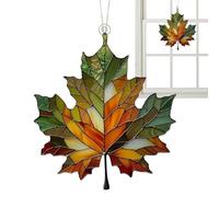 Rechory Ornements de feuilles teintées | Décoration murale en feuilles d'automne, décoration de fenêtre en érable, décorations de vacances en acrylique, décorations d'automne teintées, fournitures de