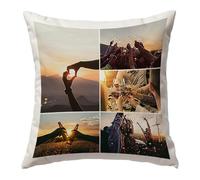Rechteckig Coussin Photo Personnalisé, Concevez Votre Propre Oreiller Photo, Taie d'oreiller Décoration avec Insert Optionnel, Idée Cadeau pour Femmes et Hommes- E|| 45x45cm/18x18in