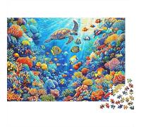 Récif de Corail Animaux sous Marins Puzzle 1000 Pièces Papier Puzzle pour Adultes Sérénité Décoration Famille Cadeau 52x38cm/1000pcs
