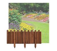Recinzione per Fioriere da Giardino Robusto Legno Tronco Decorativo Bordo per Prato Impermeabile rire nel Terreno Bordo per Cortile (120 x 45 cm2pcs)