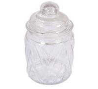 Rayher 46050000 Bocal en verre avec couvercle en verre Motif chevron Diamètre 8 cm Diamètre 12,5 cm 280 ml Ouverture Ø 5,5 cm